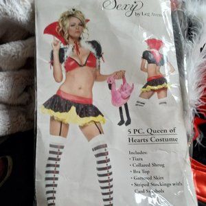 Leg Avenue Sexy 5 piece Queen of Hearts Costume size s/med halloween costume